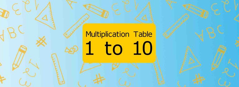 1 to 10 Maths Tables | Multiply Table, Quiz & Worksheets