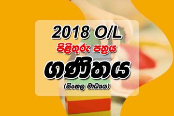 2018 O/L Maths Marking Scheme Sinhala Medium