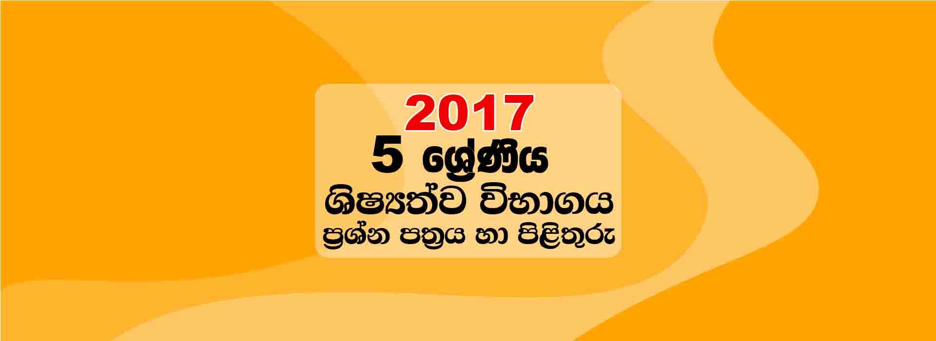 2017 Scholarship Paper - Grade 5 Exam Paper & Answer