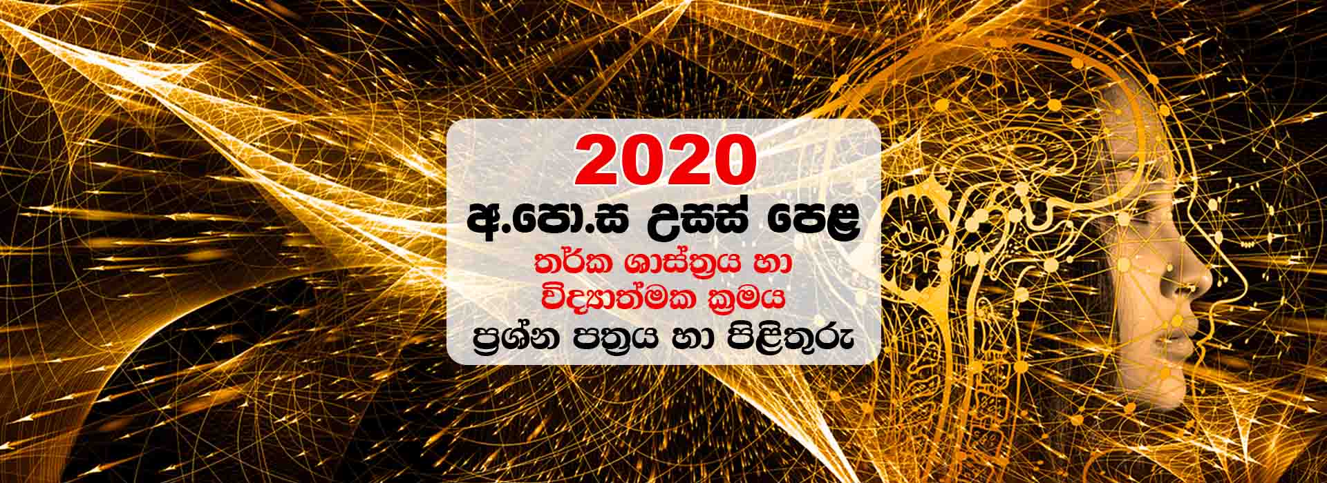 Sinhala Medium A/L Logic and Scientific Method Paper & Marking