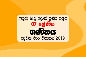 2019 North Central Province Sinhala Medium Maths Paper Grade 7
