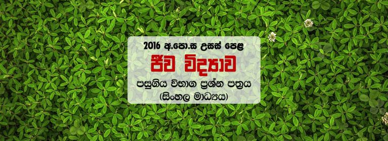 Download 2016 A/L Biology Past Paper With Marking (Sinhala Medium)