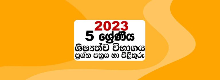 2023 Scholarship Paper | Grade 5 Exam Past Paper & Answer (Sinhala Medium)