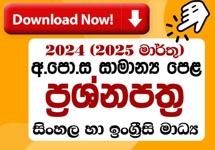 Download 2024 (2025) O/L Past Paper With Answers (Sinhala & English Medium) Post Add